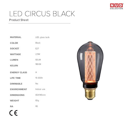 NUD CIRCUS BLACK 64MM LED