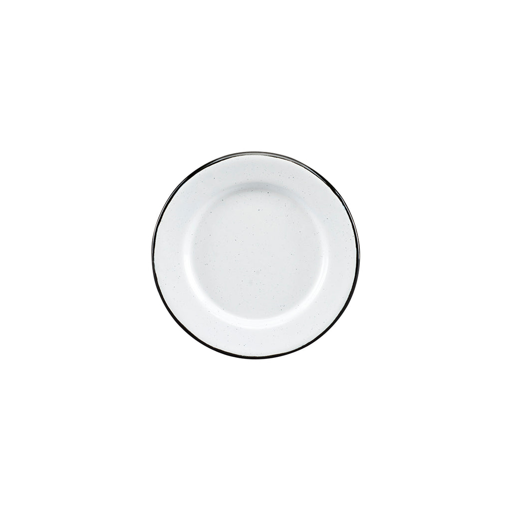 PLATO ENLOZADO BLANCO JASPEADO 16 CM