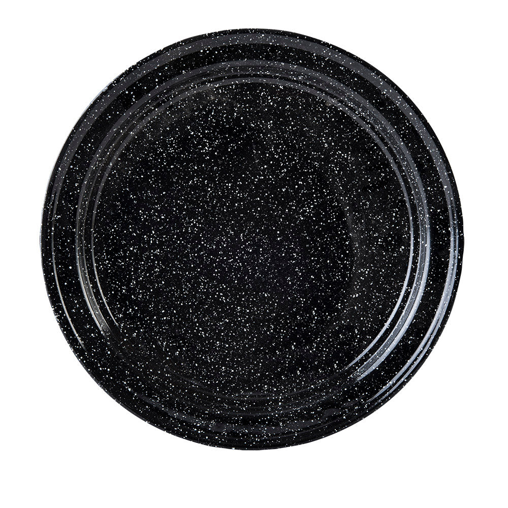 PLATO BASE ENLOZADO NEGRO JASPEADO 30 CM