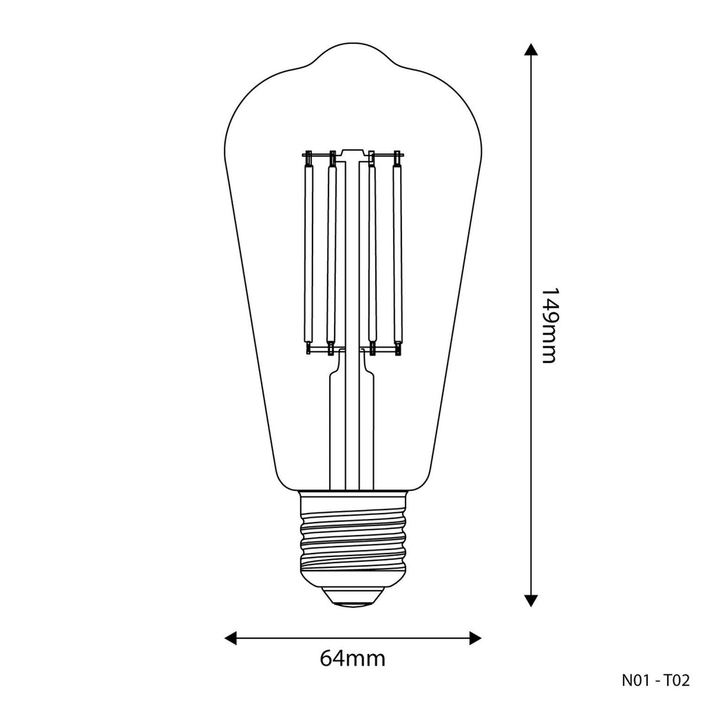 AMPOLLETA SEMPLICE EDISON 64MM LED
