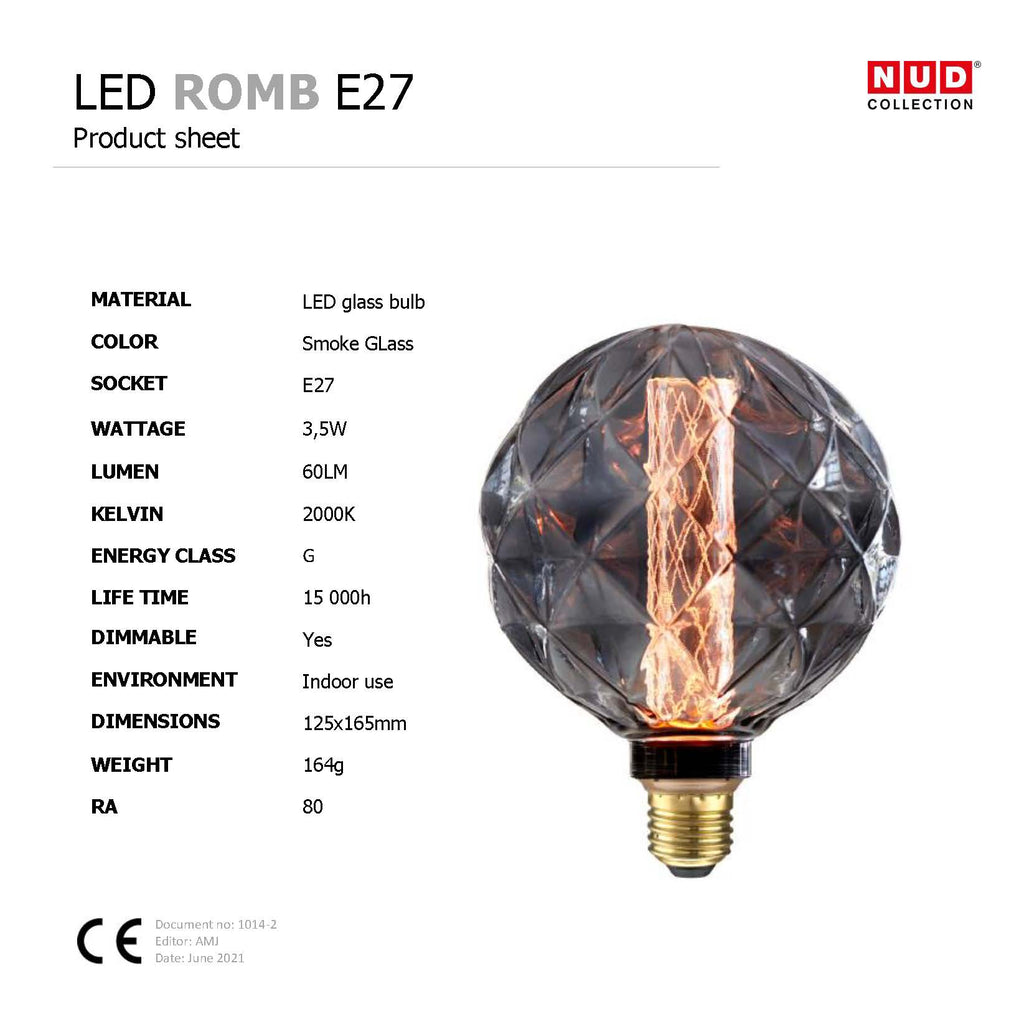 AMPOLLETA ROMBO BLACK LED 3,5W NUD